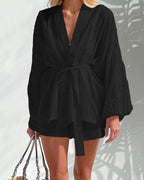 ALTHEA™ | textured tie-front shirt and shorts set