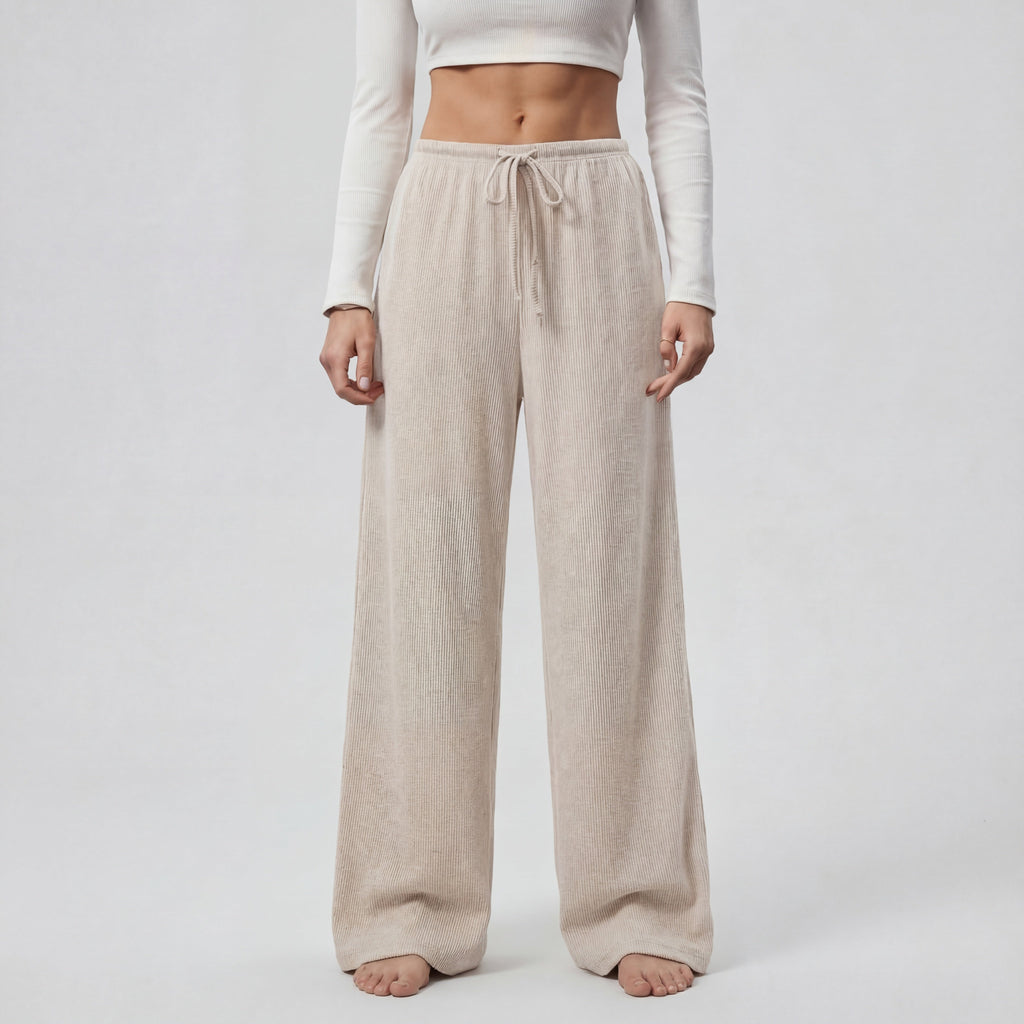 IRIS™ | ribbed drawstring wide-leg trousers