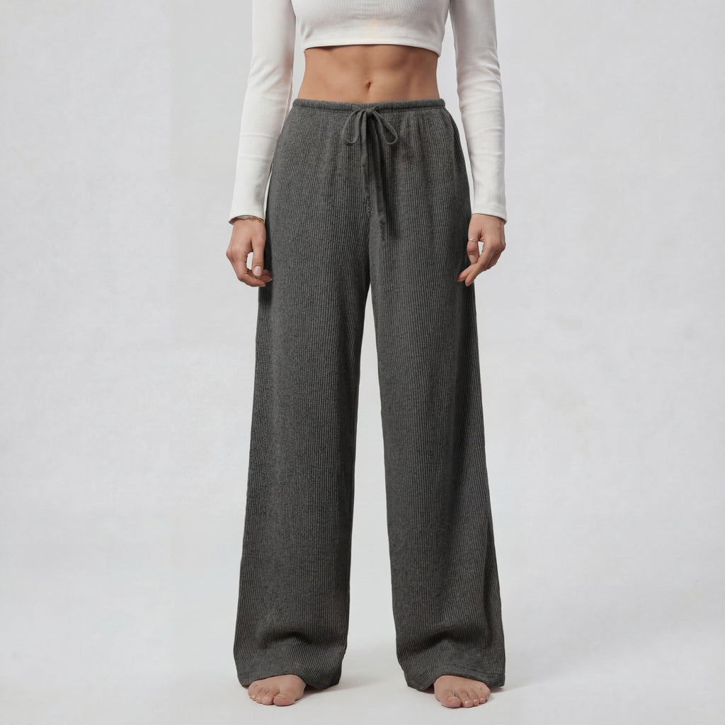 IRIS™ | ribbed drawstring wide-leg trousers