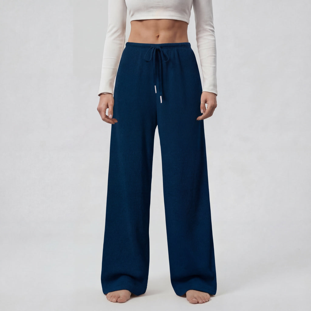 IRIS™ | ribbed drawstring wide-leg trousers