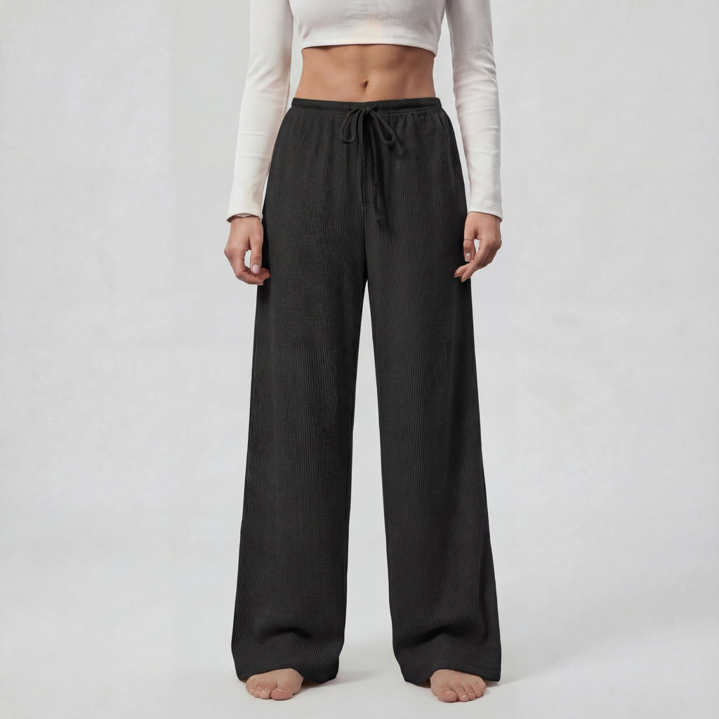 IRIS™ | ribbed drawstring wide-leg trousers