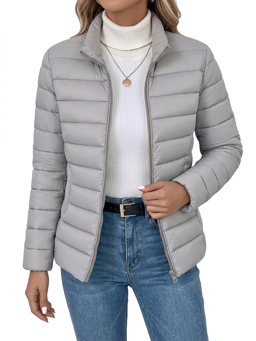 BRIANA™ | quilted zip-up fitted jacket