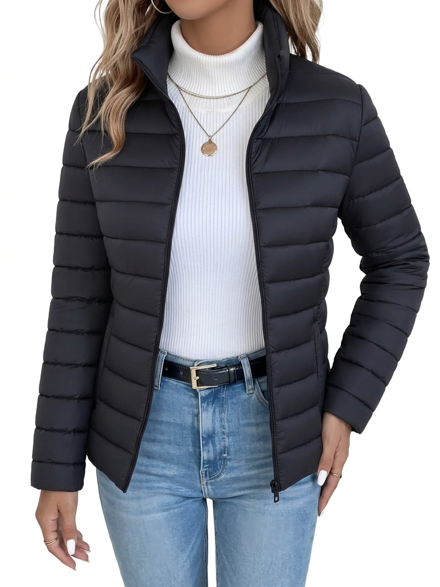 BRIANA™ | quilted zip-up fitted jacket