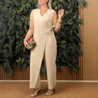 AURELIE™ | sleeveless wrap tie wide-leg jumpsuit